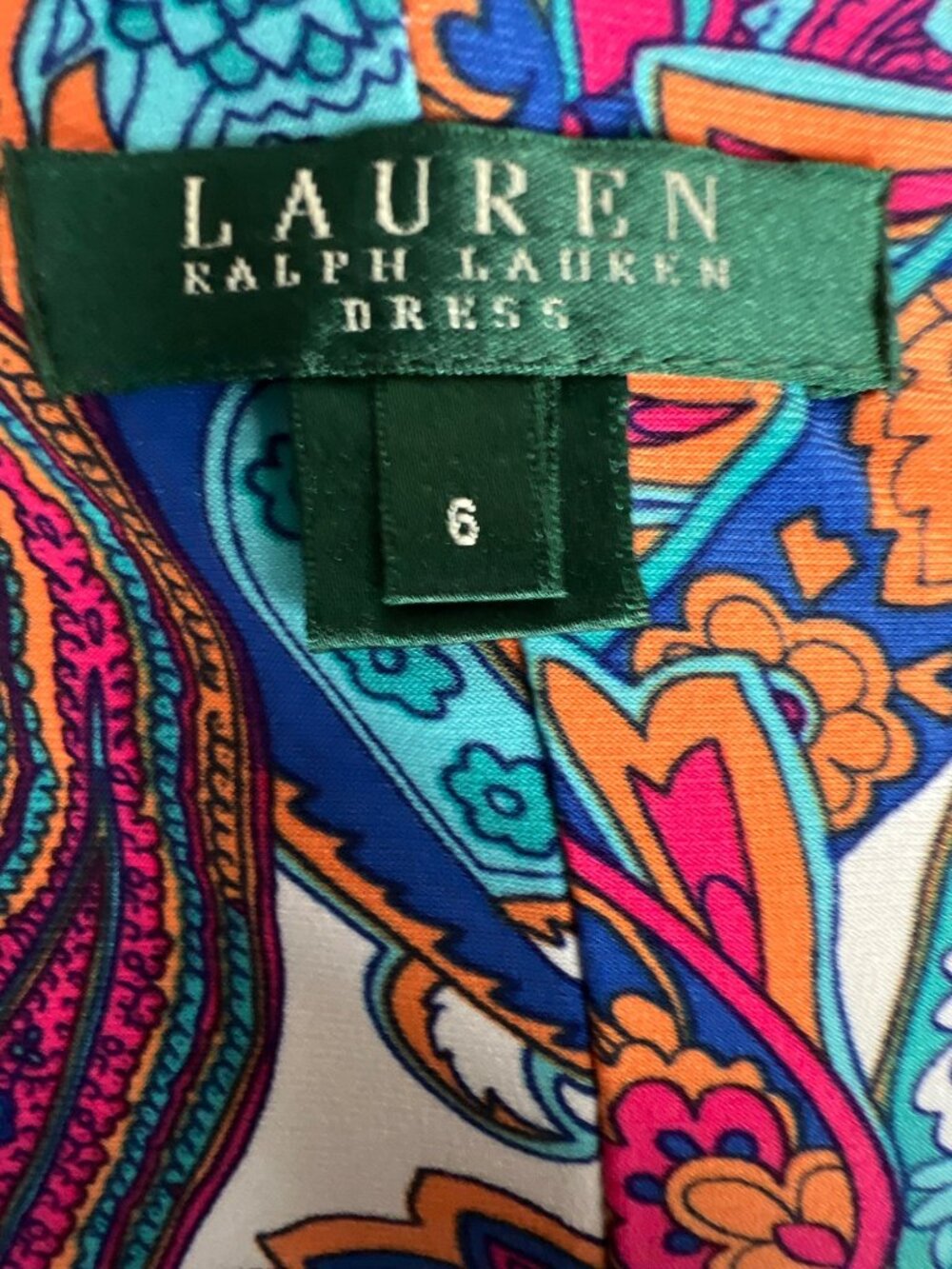 Lauren Ralph Lauren Sheath Paisley Sleeveless Dress Size 6 - Picture 8 of 8